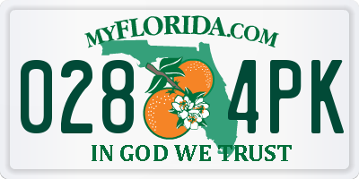FL license plate 0284PK