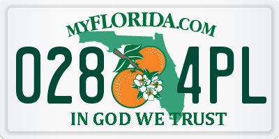 FL license plate 0284PL