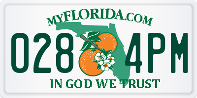 FL license plate 0284PM