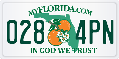 FL license plate 0284PN