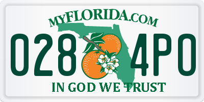 FL license plate 0284PO