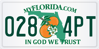 FL license plate 0284PT