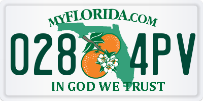 FL license plate 0284PV