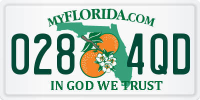 FL license plate 0284QD