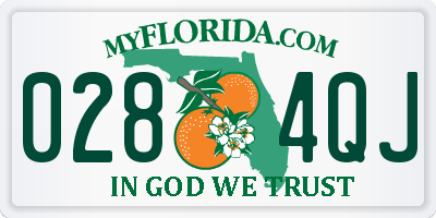 FL license plate 0284QJ