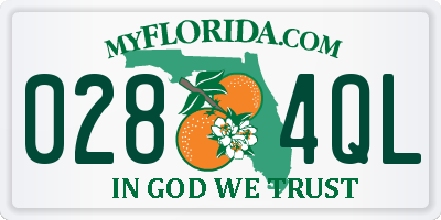 FL license plate 0284QL