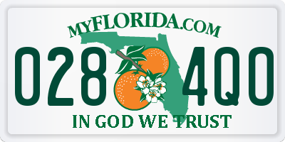FL license plate 0284QO