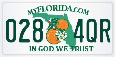 FL license plate 0284QR