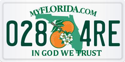 FL license plate 0284RE