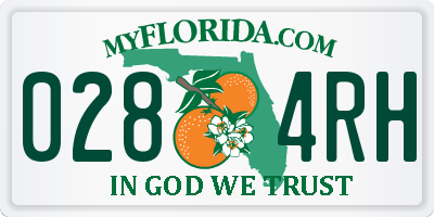 FL license plate 0284RH