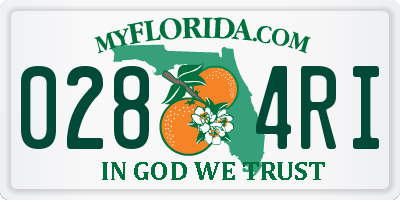 FL license plate 0284RI