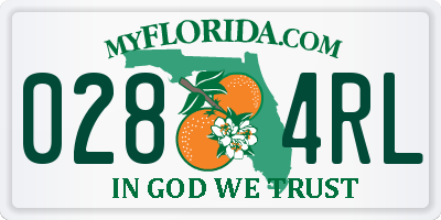 FL license plate 0284RL