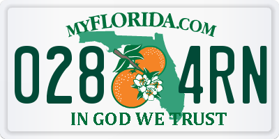 FL license plate 0284RN