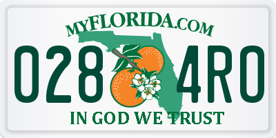 FL license plate 0284RO