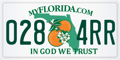 FL license plate 0284RR