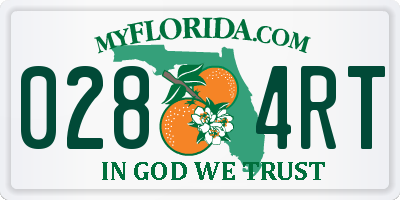 FL license plate 0284RT