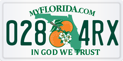 FL license plate 0284RX