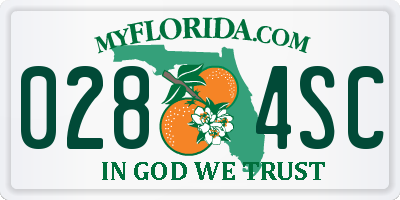 FL license plate 0284SC