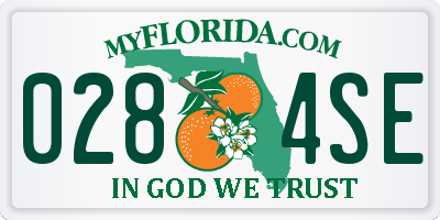FL license plate 0284SE