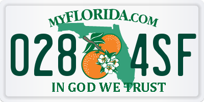 FL license plate 0284SF