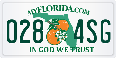 FL license plate 0284SG