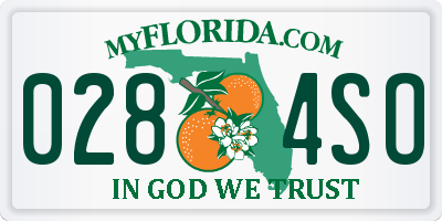 FL license plate 0284SO