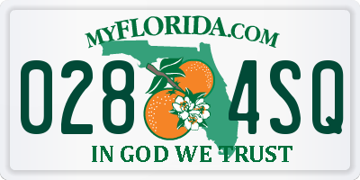 FL license plate 0284SQ