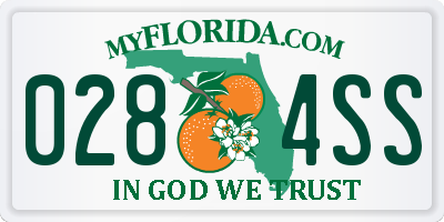 FL license plate 0284SS