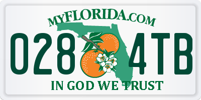 FL license plate 0284TB