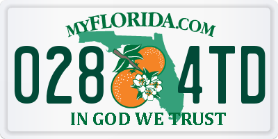 FL license plate 0284TD