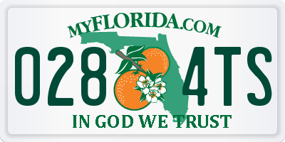 FL license plate 0284TS