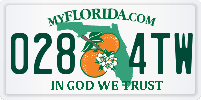 FL license plate 0284TW