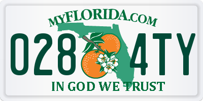 FL license plate 0284TY