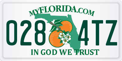 FL license plate 0284TZ