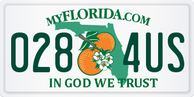 FL license plate 0284US