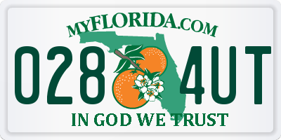 FL license plate 0284UT