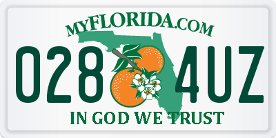 FL license plate 0284UZ