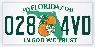 FL license plate 0284VD