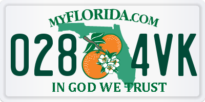 FL license plate 0284VK