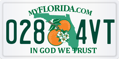 FL license plate 0284VT