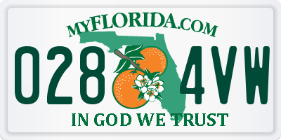 FL license plate 0284VW