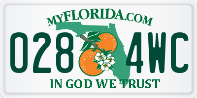 FL license plate 0284WC