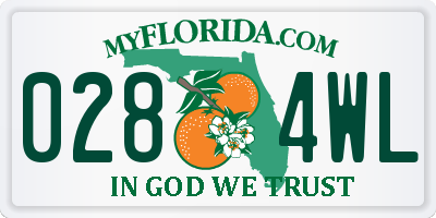 FL license plate 0284WL