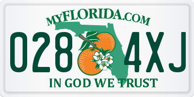 FL license plate 0284XJ