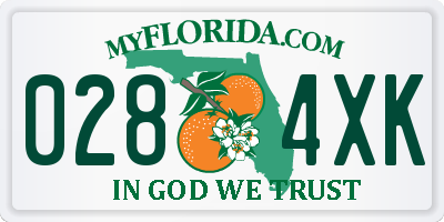 FL license plate 0284XK