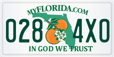 FL license plate 0284XO