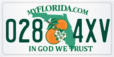 FL license plate 0284XV