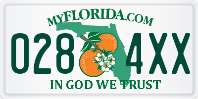 FL license plate 0284XX