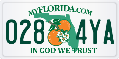FL license plate 0284YA