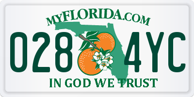 FL license plate 0284YC